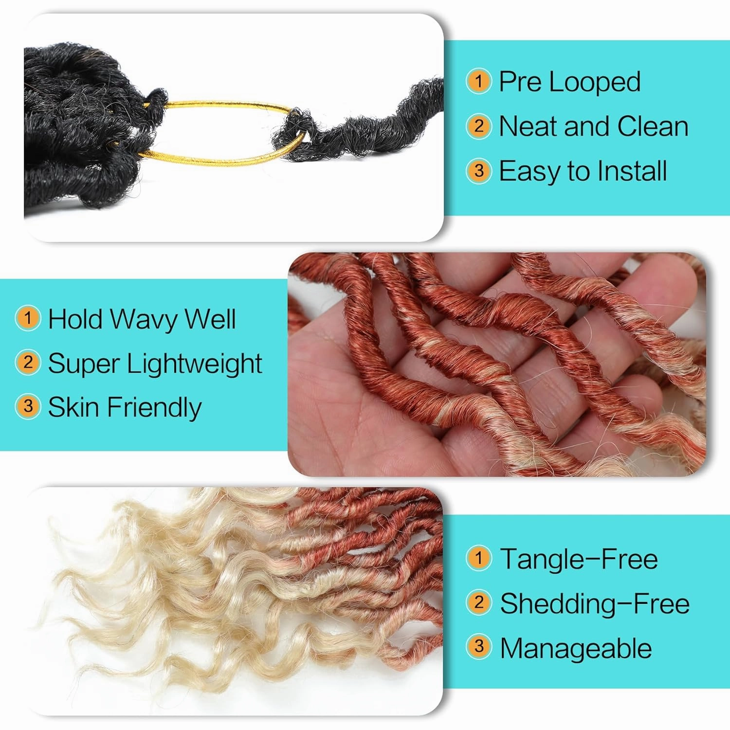 Karida Goddess Locs Crochet Hair 10 Inch, 8 Packs Upgraded Crochet Hair for Black Women, Pre Looped Crochet Faux Locs With Curly Ends (10 Inch (Pack of 8), 1B/30/613#)