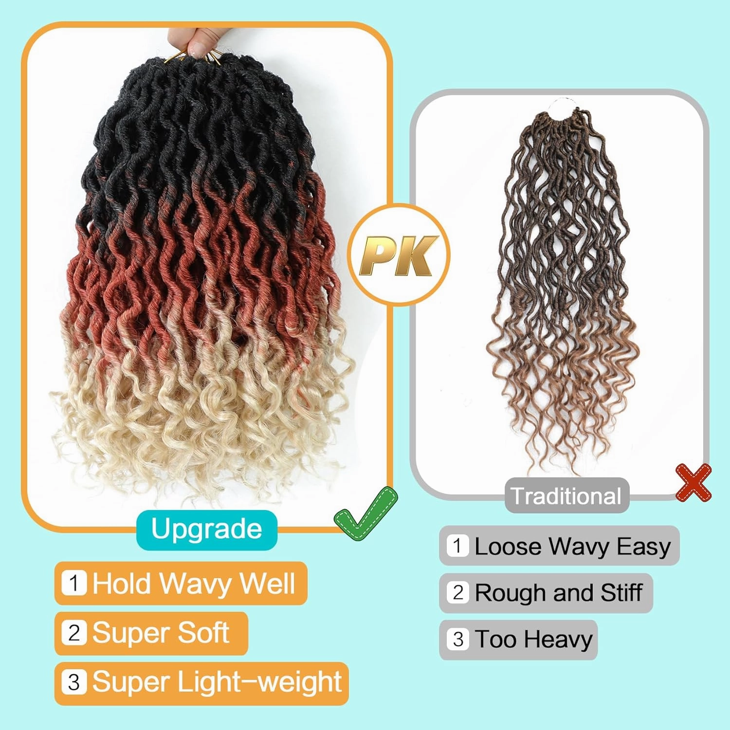 Karida Goddess Locs Crochet Hair 10 Inch, 8 Packs Upgraded Crochet Hair for Black Women, Pre Looped Crochet Faux Locs With Curly Ends (10 Inch (Pack of 8), 1B/30/613#)