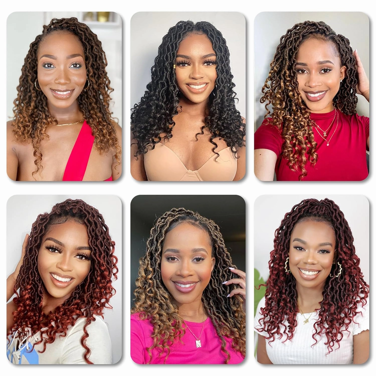 Karida Goddess Locs Crochet Hair 10 Inch, 8 Packs Upgraded Crochet Hair for Black Women, Pre Looped Crochet Faux Locs With Curly Ends (10 Inch (Pack of 8), 1B/30/613#)