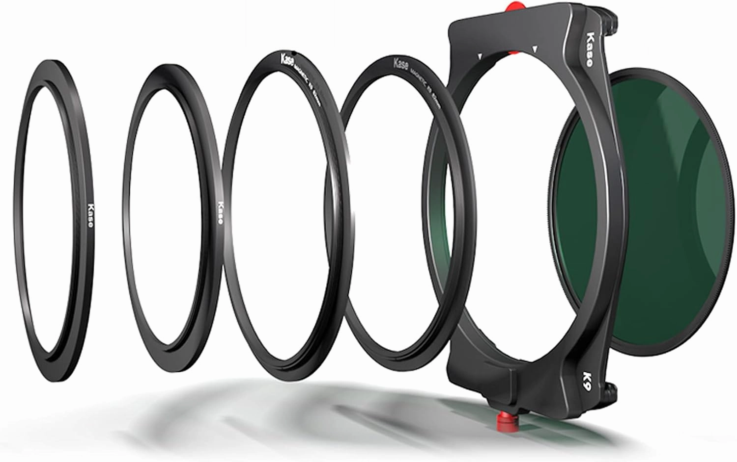 Kase K9 100mm Metal Square Filter Holder Kit Include 90mm Magnetic CPL Filter & 67/72/77/82mm Adapter Ring Compatible with Canon Nikon Lens & Lee Haida Hitech 100x100mm 100x150mm Filter