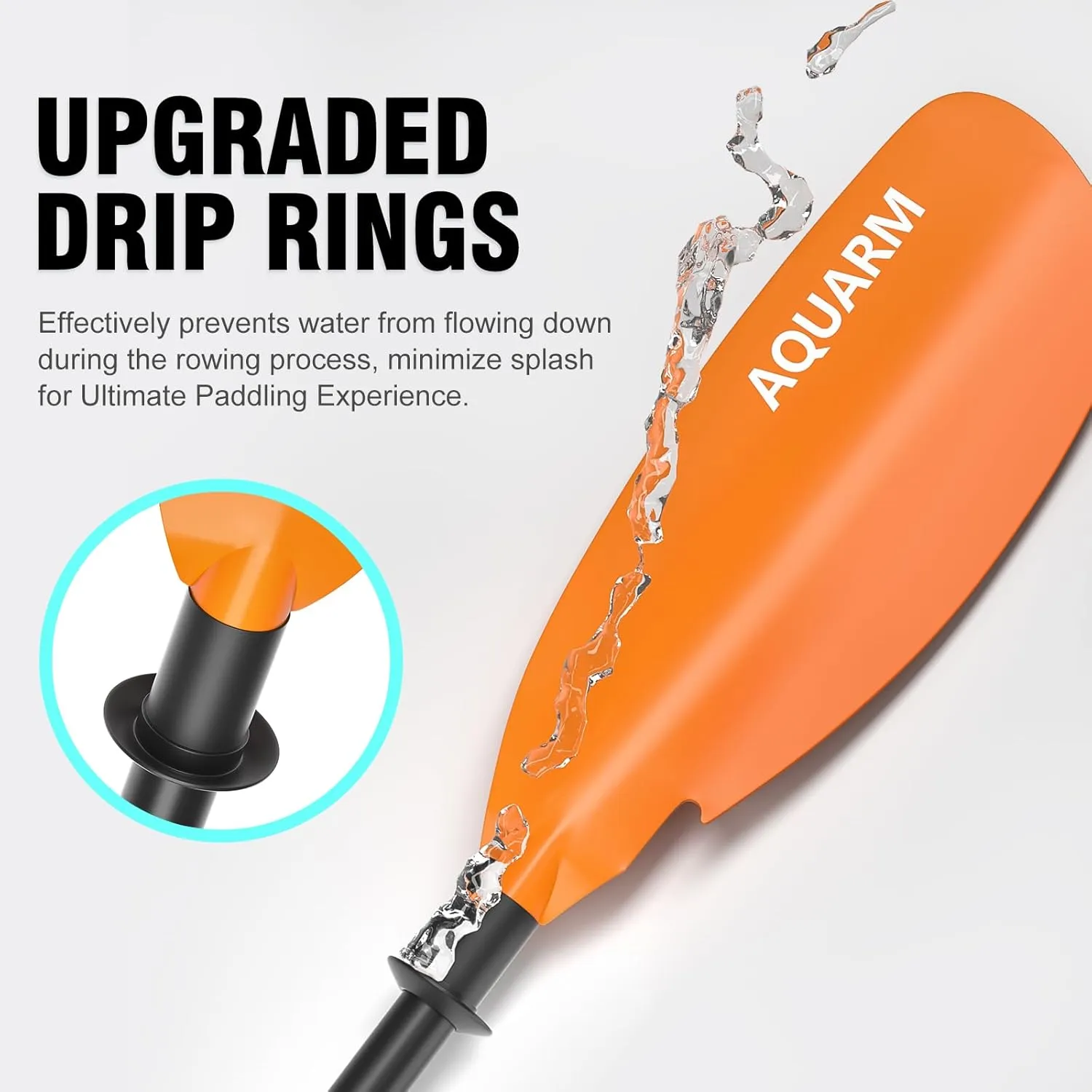 Kayak Paddle 231cm/91.3in, Aluminum Shaft with Reinforced Fiberglass Blade, Adjustable Rowing Paddle for Light Kayaks
