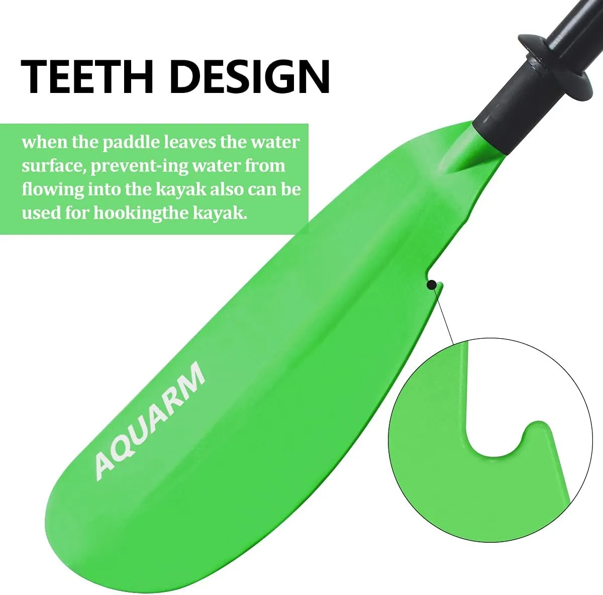 Kayak Paddle for Adult with Free Paddles Leash, 91.7 inch Lightweight Adjustable Kayaking Oars with Aluminum Shaft and Black Green Blue Orange Fiberglass Blades for Boating Canoeing