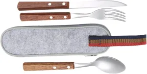 KESYOO Lunch Box Utensils Set Knife Fork Spoon Set Camping Tableware Portable Stainless Steel Cutlery