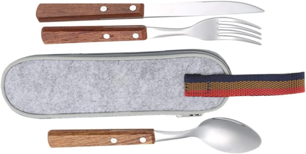 KESYOO Lunch Box Utensils Set Knife Fork Spoon Set Camping Tableware Portable Stainless Steel Cutlery