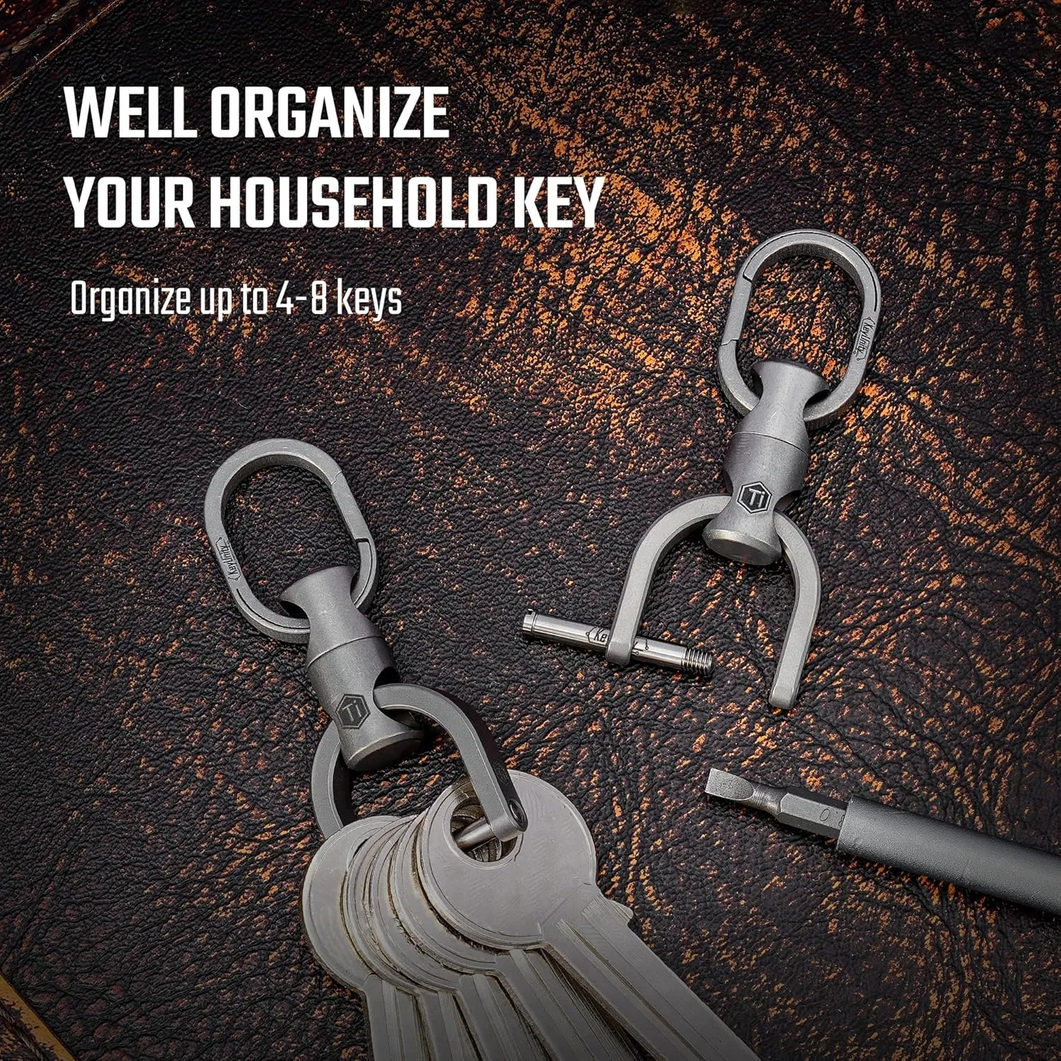 KeyUnity Titanium Swivel Key Ring Keychain Connector