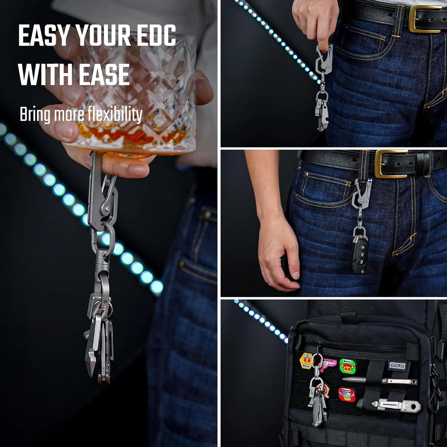 KeyUnity Titanium Swivel Key Ring Keychain Connector