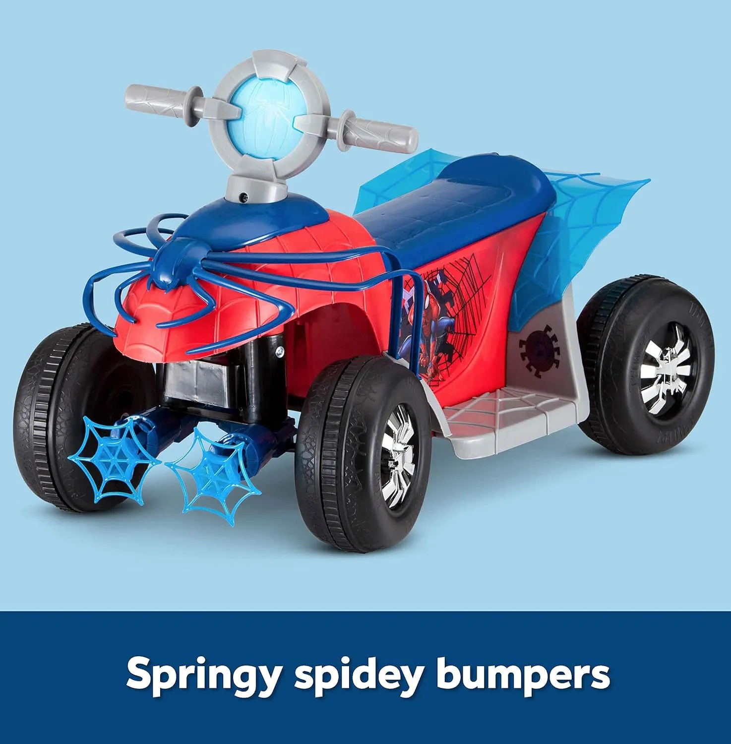 Kid Trax Toddler Marvel's Spider-Man Premium Toddler Quad Ride-On, Kids 18-30 Months, 6V Battery and Charger Included, Max Weight 44 lbs, Red