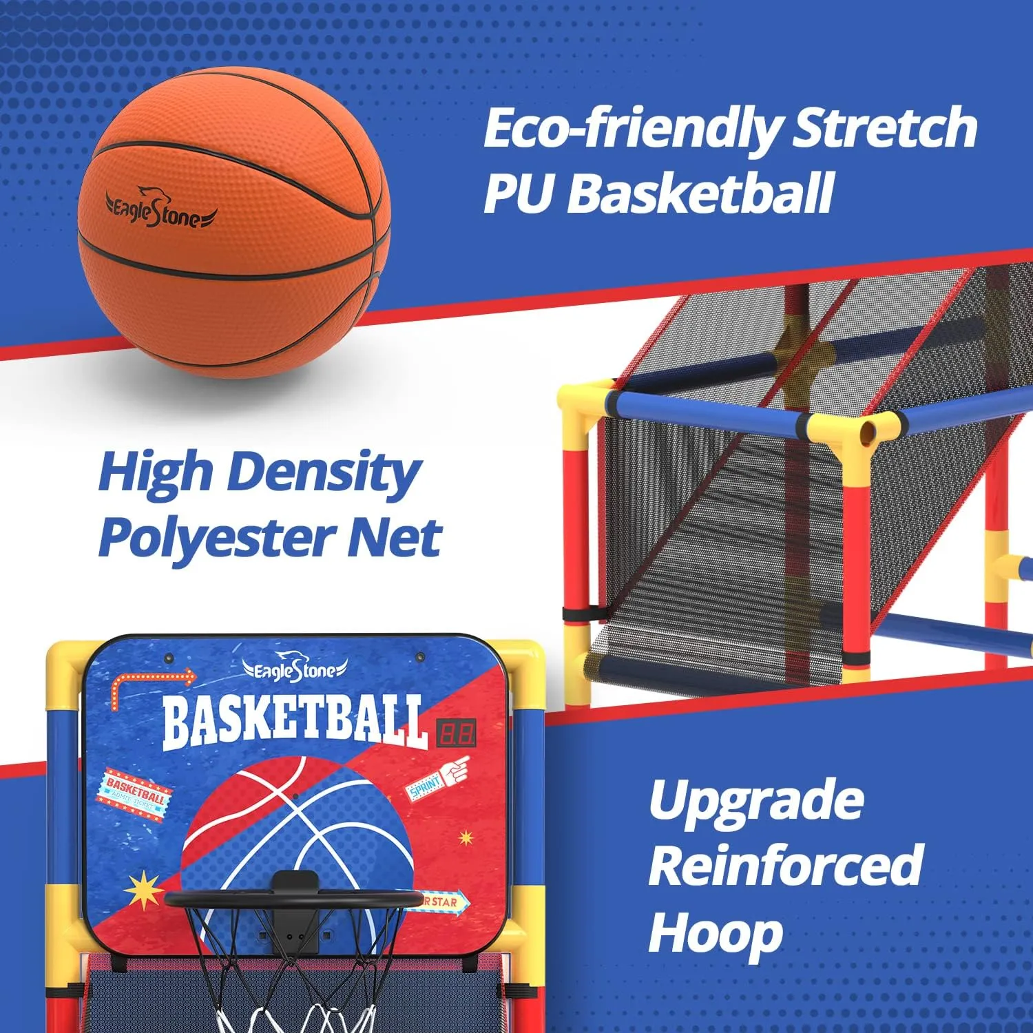 Kids Arcade Basketball Game with Electronic Scoreboard and Cheer Sounds, Indoor Outdoor Basketball Hoop with 4 Balls, Game Toy Gift for Ages 3-12 Boys and Girls