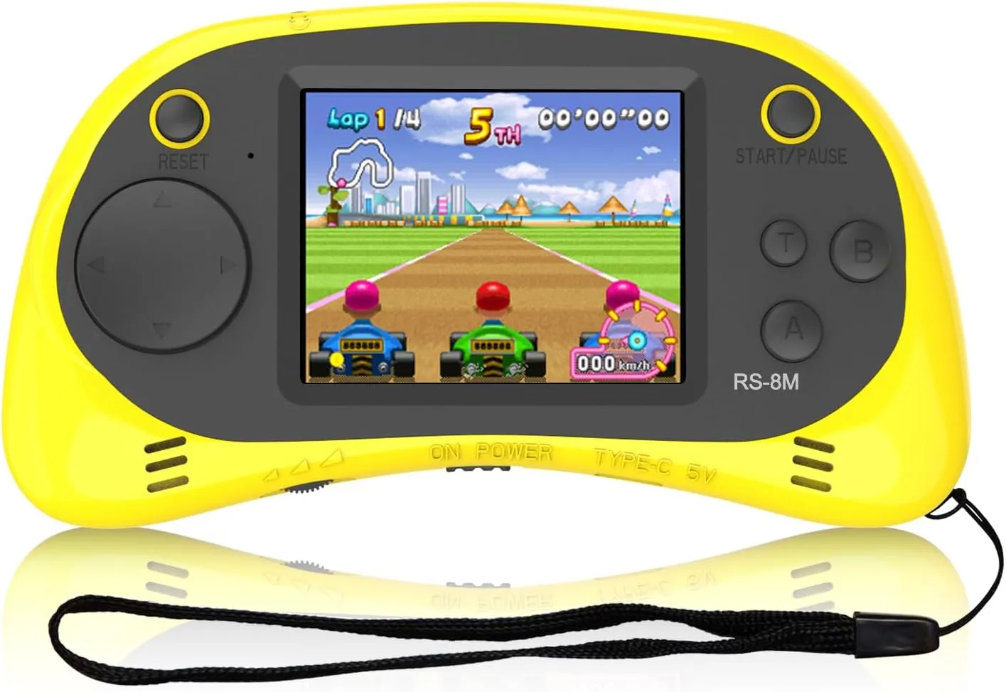 Kids Handheld Game Portable Video Game Player with 200 Games 16 Bit 2.5 Inch Screen Mini Retro Electronic Game Machine (Yellow)