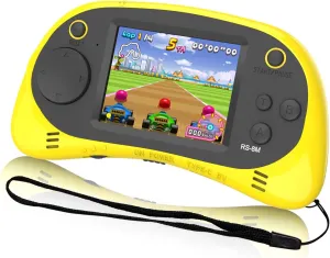 Kids Handheld Game Portable Video Game Player with 200 Games 16 Bit 2.5 Inch Screen Mini Retro Electronic Game Machine (Yellow)