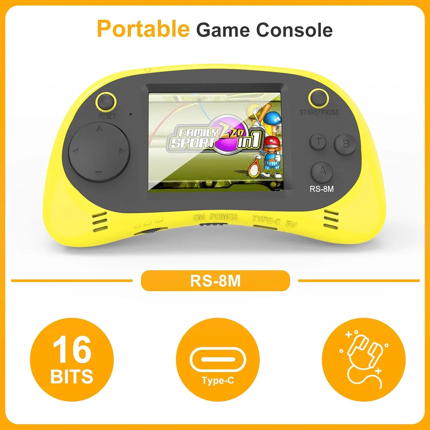 Kids Handheld Games 16 Bit Retro Video Games with 220 HD Electronic Games - 2.5'' LCD Portable Travel Games Gifts for Boys Girls Ages 4-12
