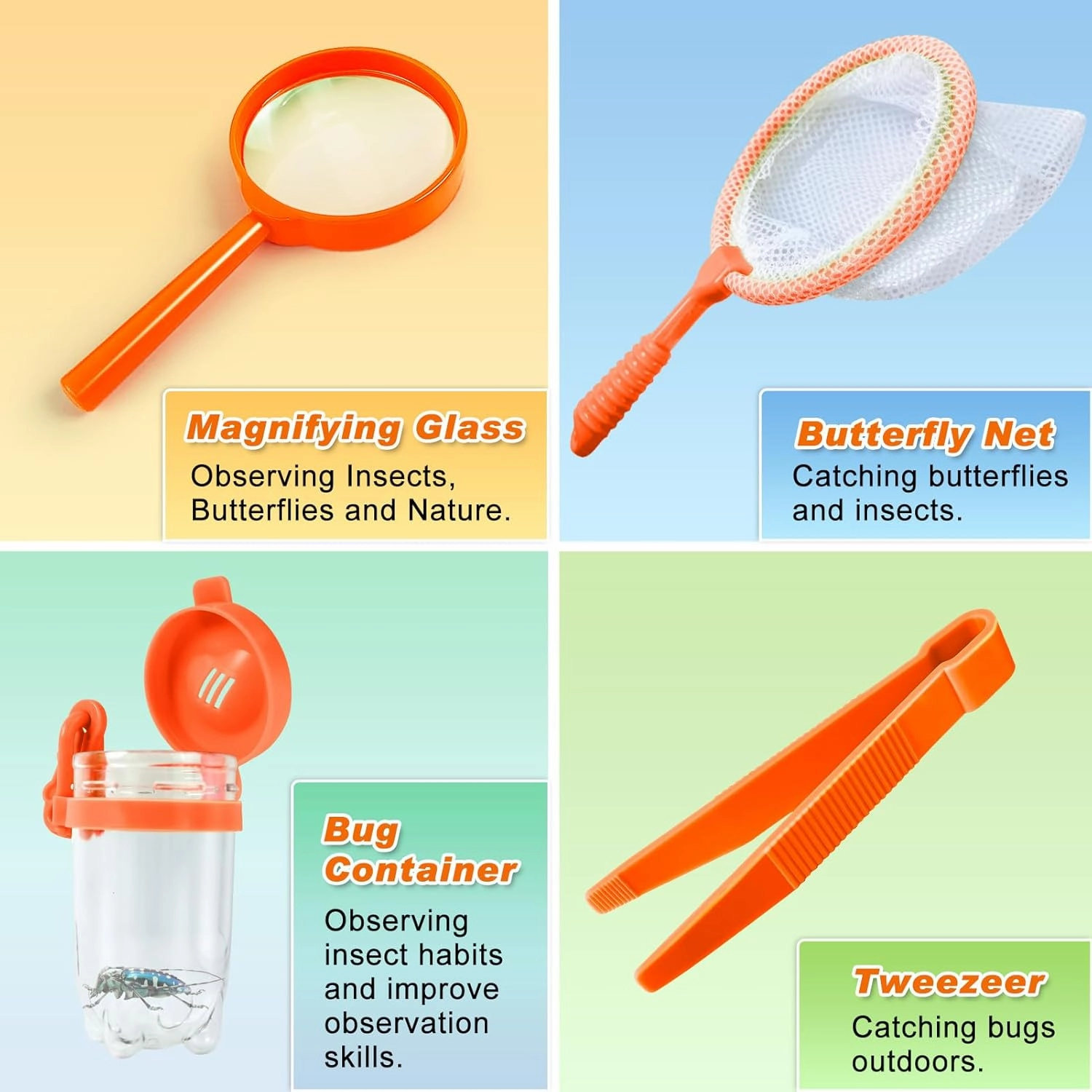 Kids Explorer Kit & Bug Catcher Kit, Kids Camping Gear for Kids, Outdoor Exploration Set with Vest & Hat, Ideal Outdoor Camping Adventure Toys for Boys Girls