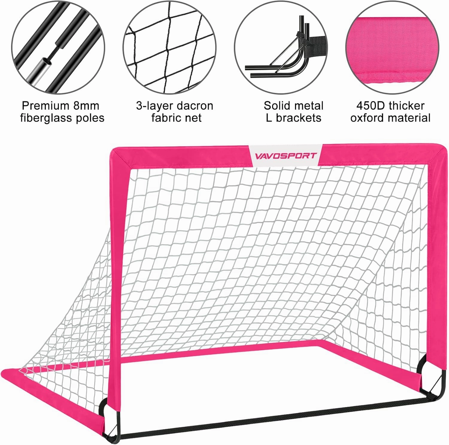 Kids Soccer Goals for Backyard Set - 2 of 4' x 3' Portable Soccer Goal Training Equipment, Pop Up Toddler Soccer Net with Soccer Ball, Soccer Set for Kids and Youth Games, Sports