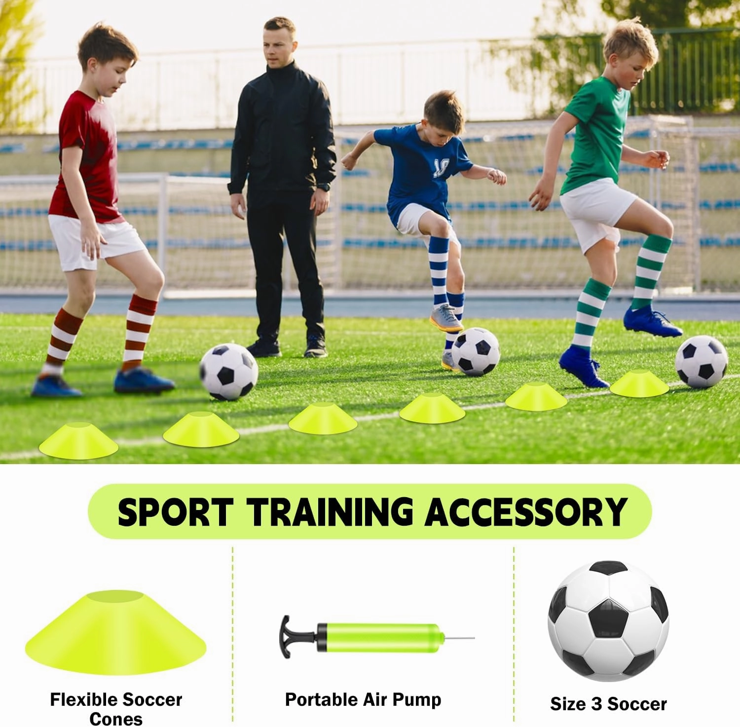 Kids Soccer Goals for Backyard Set of 2-6x4 ft Portable Pop Up Soccer Nets Training Equipment with Soccer Ball, Ladder, Cones, Ideal Birthday for Kids,Baseball & Softball Batting Cages