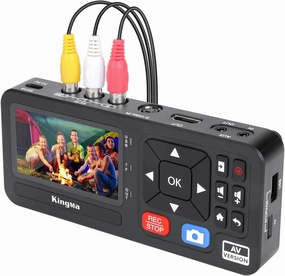 King Ma Video to Digital Converter, 1080P 30FPS Video Capture Box VHS Videorecorder Digitalisieren Capture von RCA, VCR, DVD, VHS Tapes, Hi8, Camcorders, Gaming-TF/SD/USB Storsage (AV)
