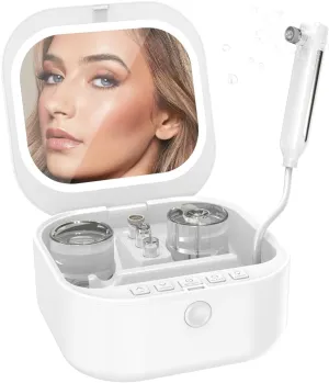 kingdo 4-in-1 Professional Microdermabrasion Machine with LED Mirror - Deep Exfoliation, Blackhead Removal, Moisturizing, Diamond Microdermabrasion - Facial Spa Equipment