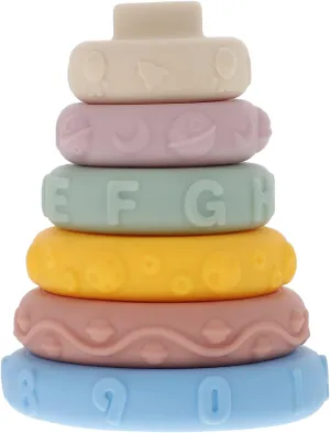 Kisangel 1 Set Color Cognitive Educational Soft Rings for Early Development and Teething Safe and Plaything