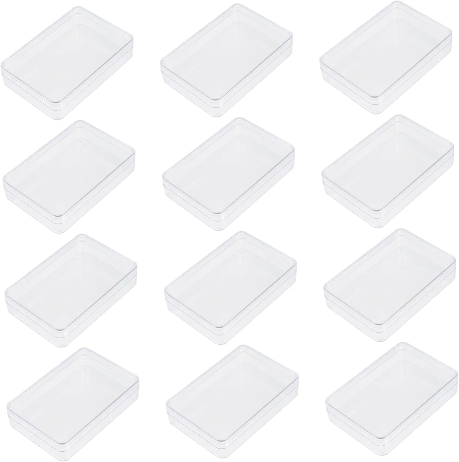 Kisangel 12pcs Clear Plastic Storage Boxes for Poker Cards Compact and Lightweight Containers for Organizing and Carrying Card Decks Transparent Design for Easy Access