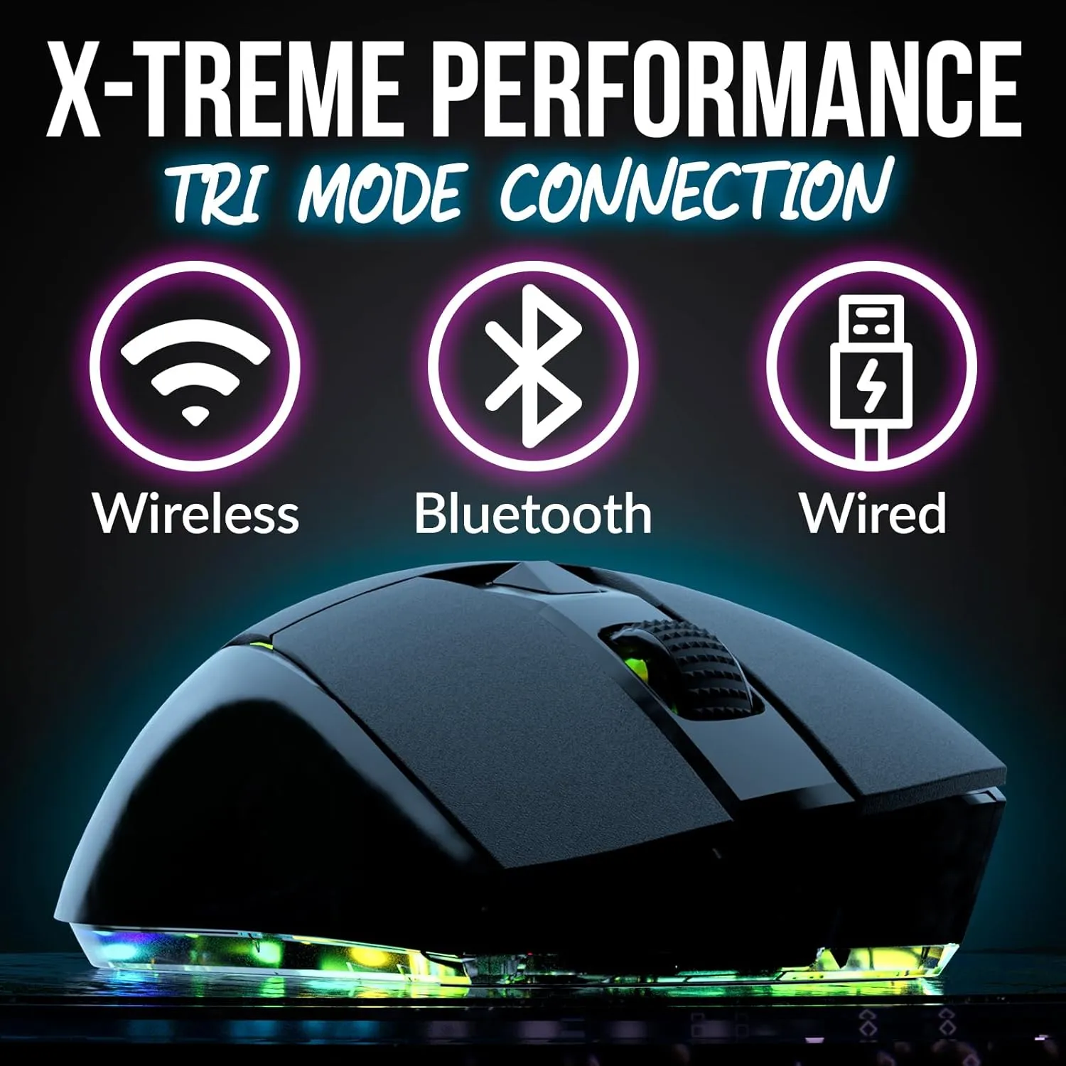 KLIM Blaze X RGB   New   Rechargeable Wireless Gaming Mouse with Charging Dock   Long-Lasting Battery   Up to 12000 DPI   Wired & Wireless Mouse PC, PS5, PS4, Mac   Black