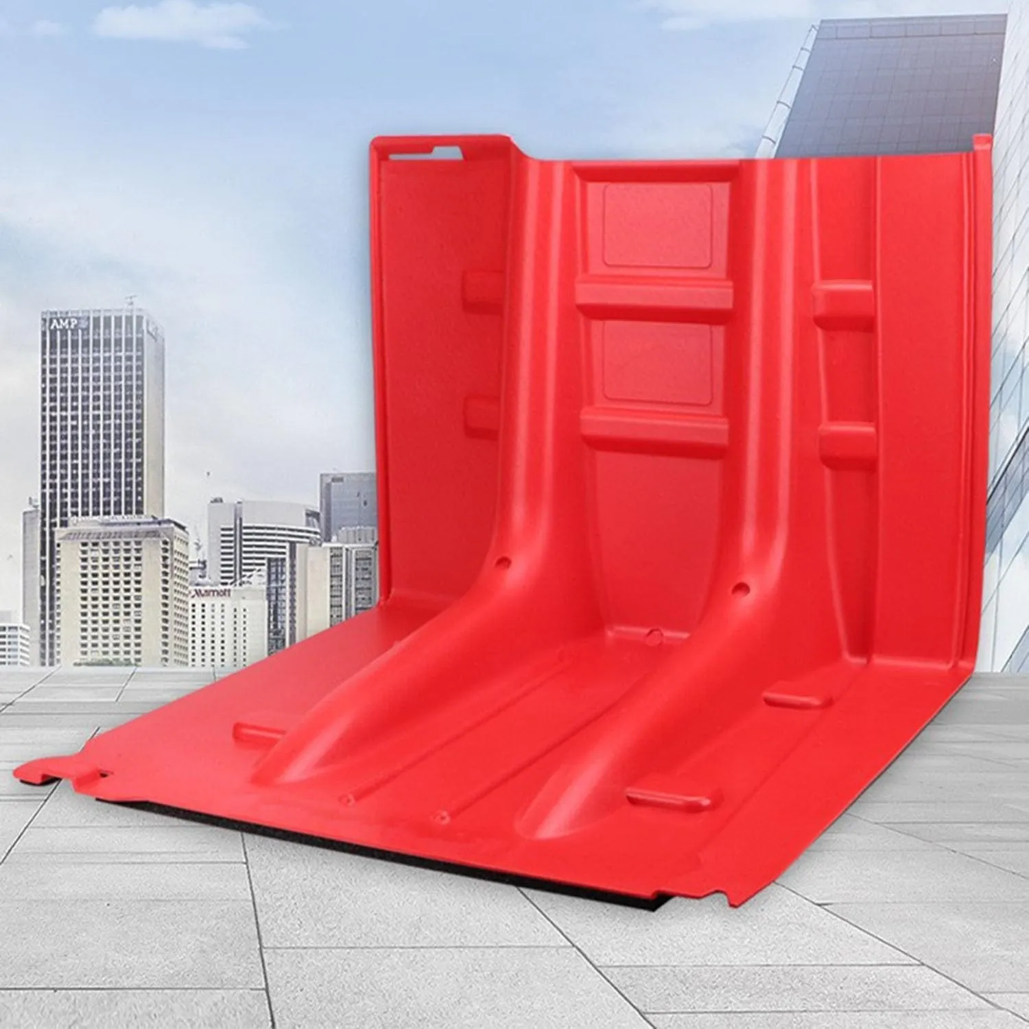 L-Shaped Flood Barrier Panels, Heavy-Duty ABS Water Barriers for Home Exterior, Warehouses - Lightweight, Anti-Seepage, Space-Saving(4pcs)