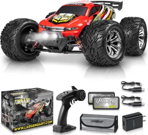 LAEGENDARY 1:12 Scale Large RC Cars 48  kmh Speed - Remote Control Car 4x4 Off Road Monster Truck Electric - All Terrain Waterproof Trucks for Adults - 2 Batteries   Connector for 30  Min Play