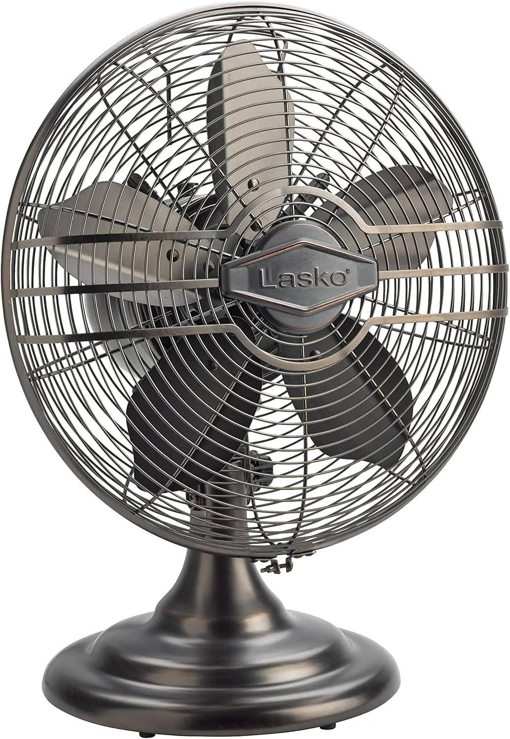 Lasko Oscillating Table Top Fan, Portable, 3 Quiet Speeds, for Bedroom, Kitchen and Office, 17", Bronze, R12210