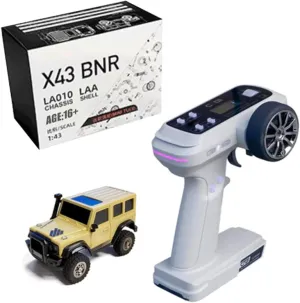 LDARC X43 RC Mini Climbing Car, 1/43 2.4G Hobby Grade RC Rock Truck 4x4 Mini RC Crawler for Adults, Comes with a DIY Replaceable Body Shell (RTR Version/Desert Yellow)
