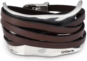 Leather bracelet in metal mix coated in 15 micro silver.