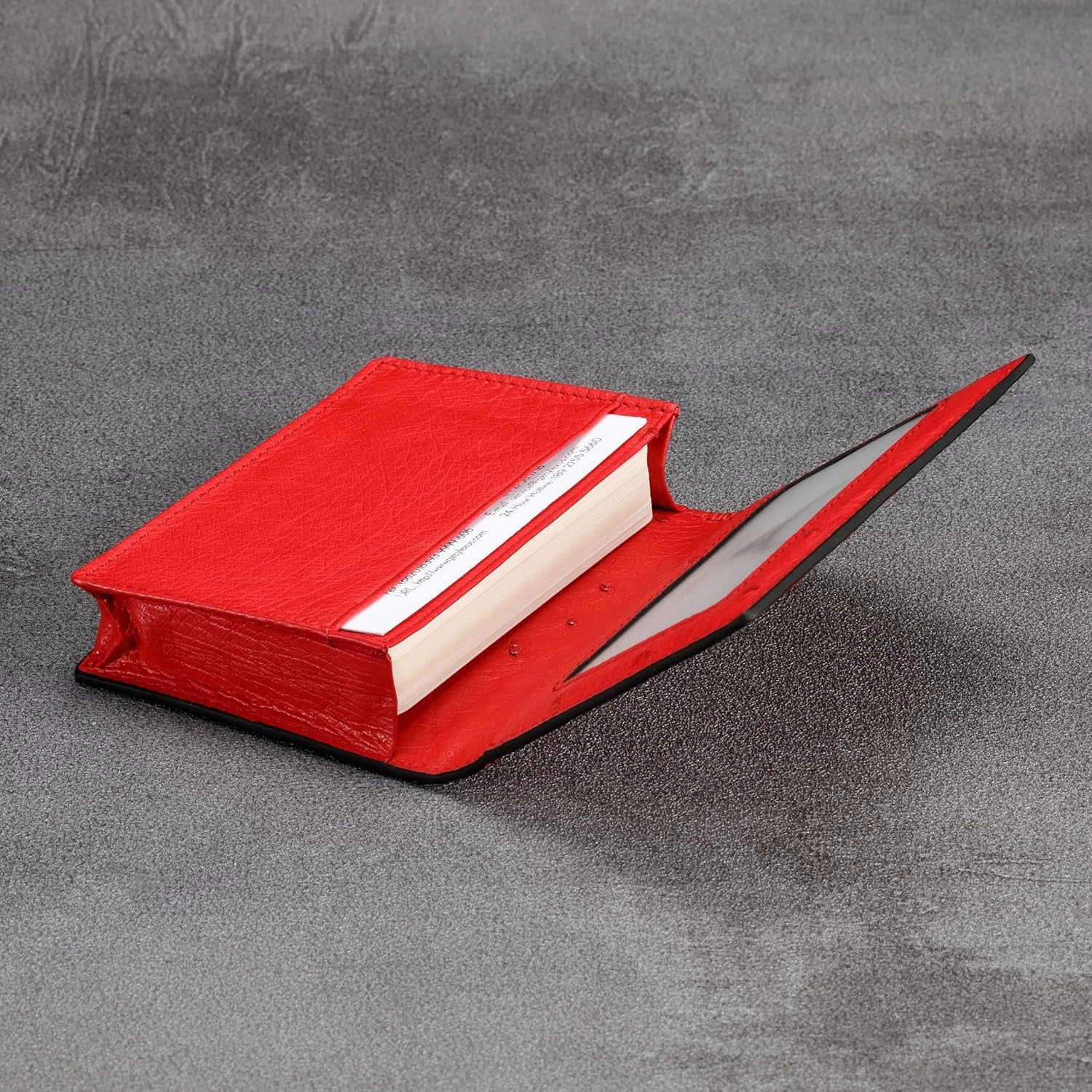 Leather Business Card Case Holder for Men & Women, Italian Calfskin