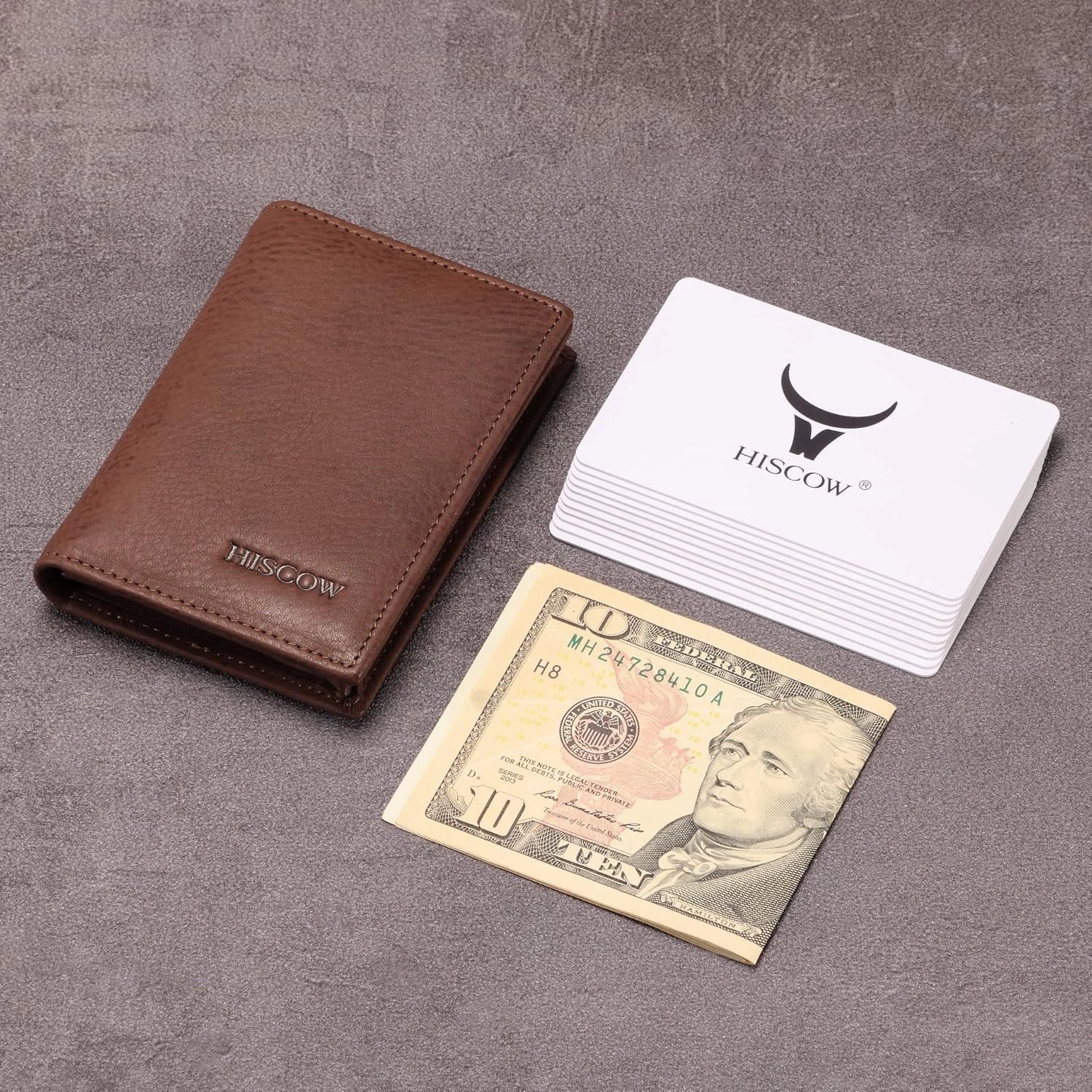 Leather Business Card Case Holder for Men & Women, Italian Calfskin