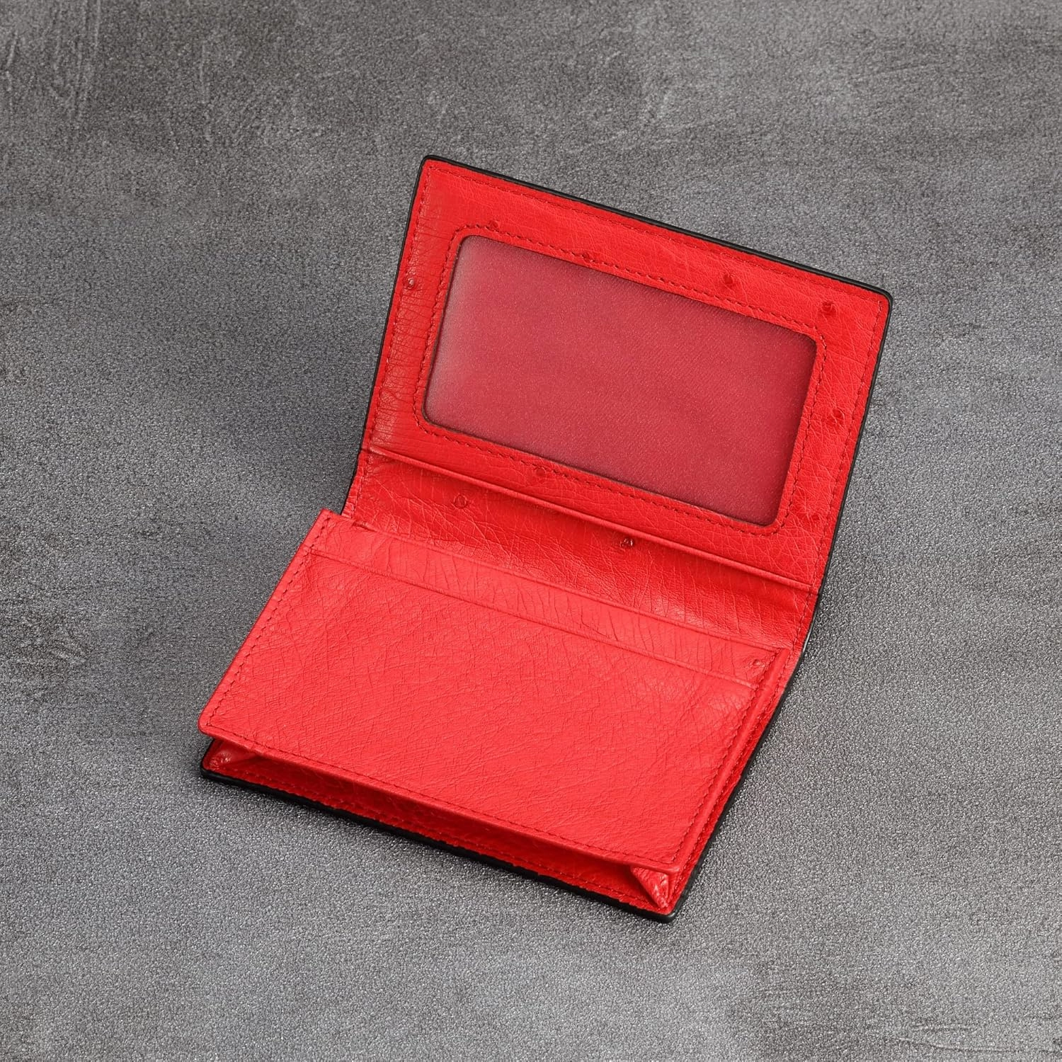 Leather Business Card Case Holder for Men & Women, Italian Calfskin