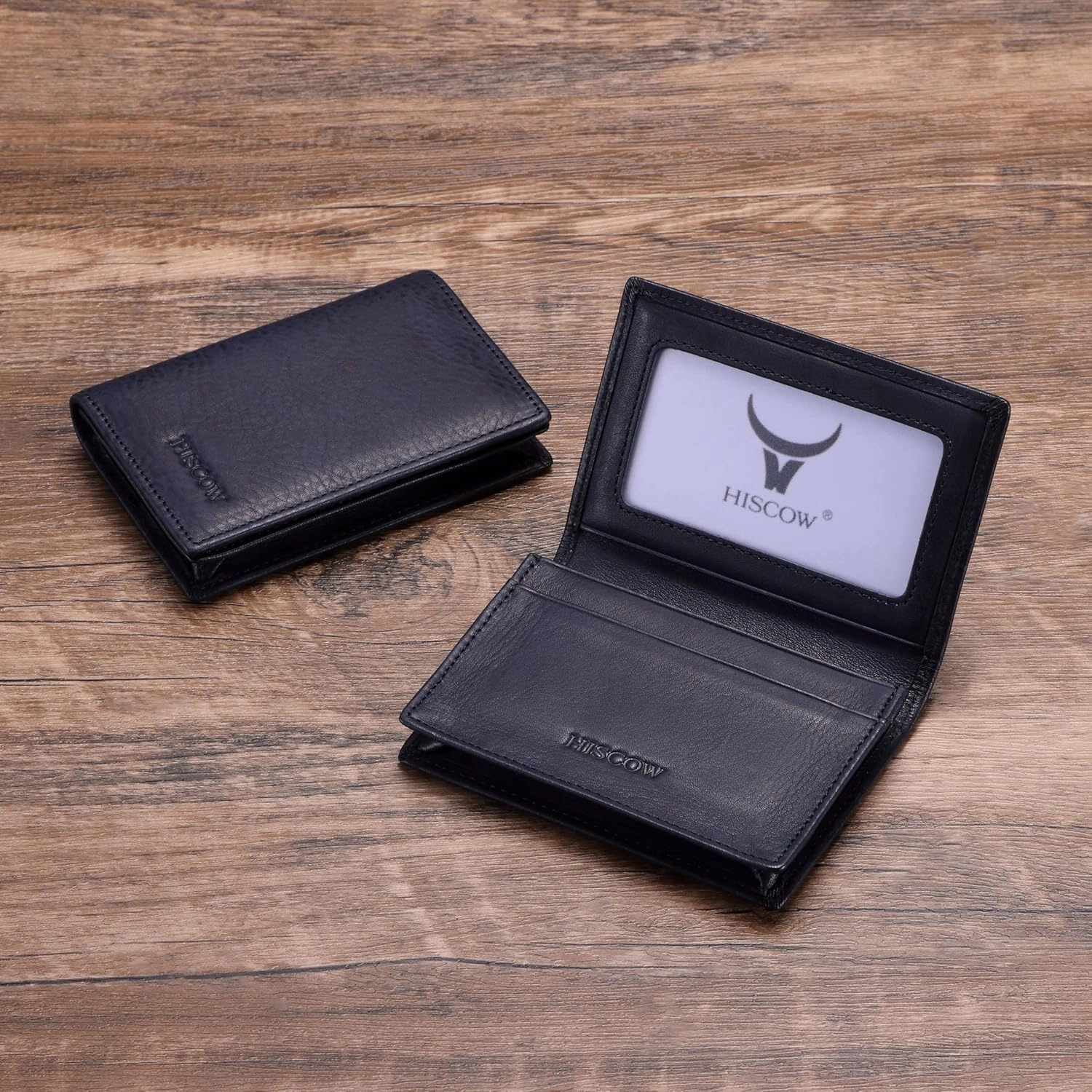 Leather Business Card Case Holder for Men & Women, Italian Calfskin