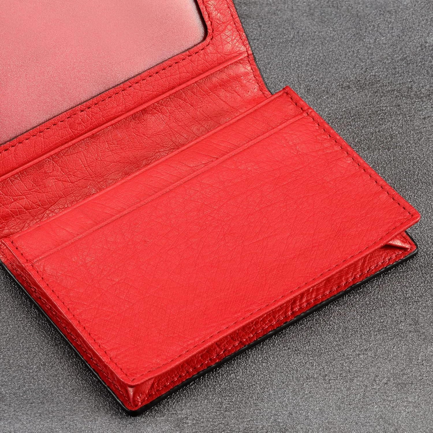 Leather Business Card Case Holder for Men & Women, Italian Calfskin