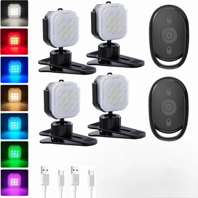 LECART Rechargeable Lights for Shoes, 7 Colors Remote Control Hands Free Clip-on Night Safety Flashlight for Kids, Adult, Runners