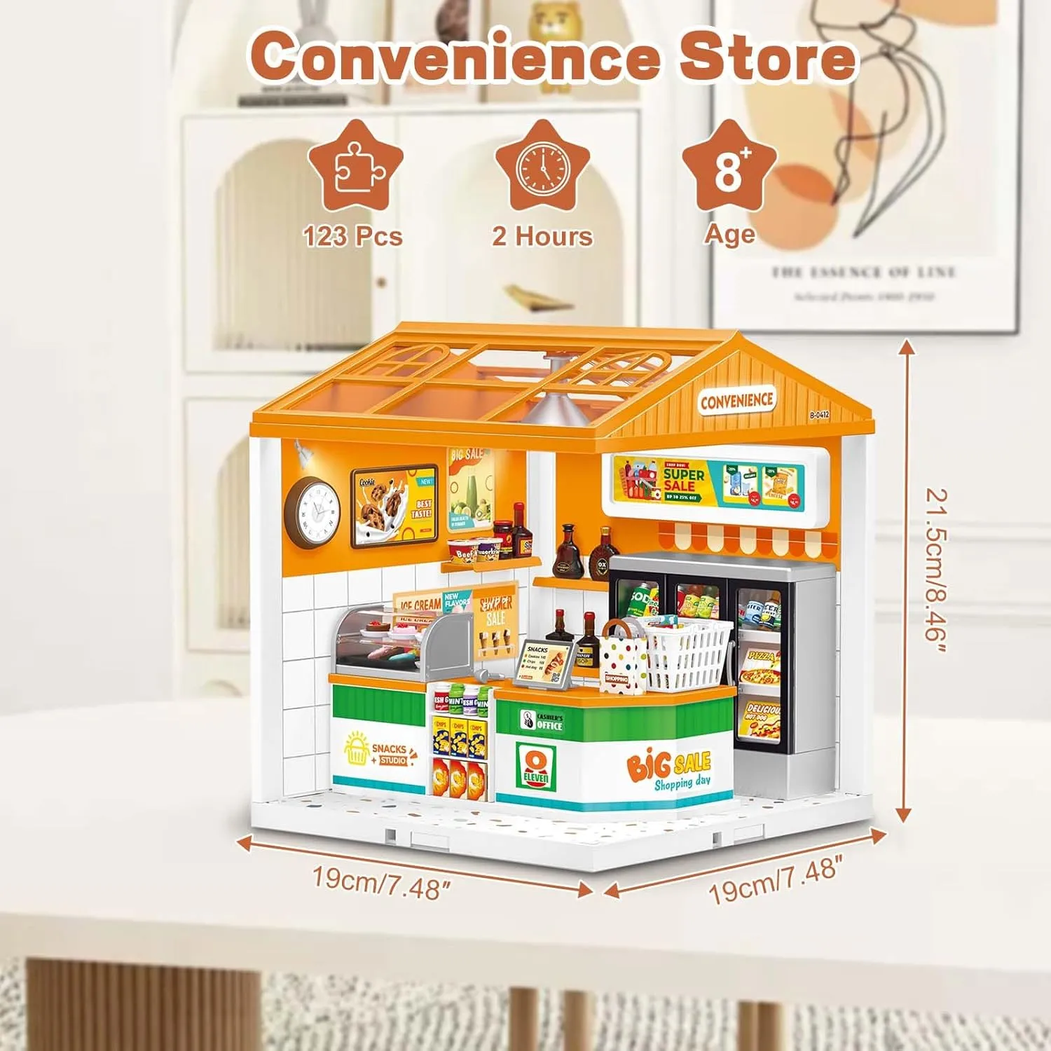LED Building Blocks for Adults, 1:24 DIY Miniature Dollhouse Kits with Roof & Dustproof Cover, Tiny House Toy Building Sets for Kids Ages 8-12-15, Birthday Hobbies Gift for Men Women Boy Girl