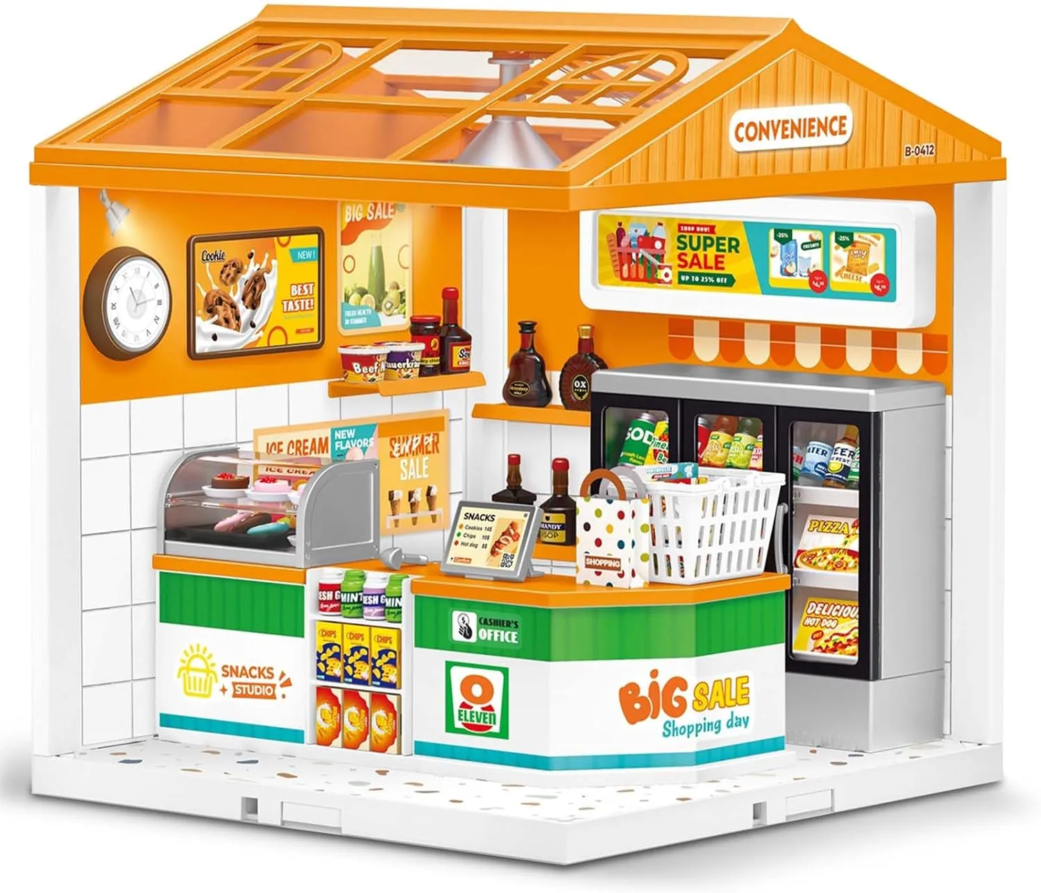LED Building Blocks for Adults, 1:24 DIY Miniature Dollhouse Kits with Roof & Dustproof Cover, Tiny House Toy Building Sets for Kids Ages 8-12-15, Birthday Hobbies Gift for Men Women Boy Girl