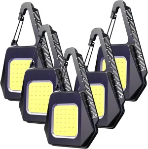 LED Mini Key COB Flashlights, USB Rechargeable COB Work Light,Multifunctional Portable Pocket Light Cob Keychain Work Light 3 Light Modes Waterproof Small Flash Light for Camping Outdoors