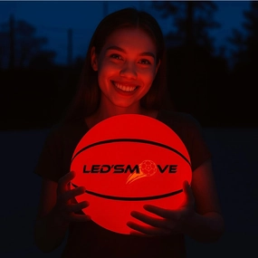 LedsMove Luminous Basketball with LED Light, Rechargeable - Glow in The Dark, Basket Ball for Indoor & Outdoor Games