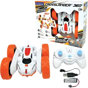 Lexibook- Crosslander Luminous Terrain Car, Wrist Remote, Rechargeable, Electronic Action Kit, White / Orange, Color