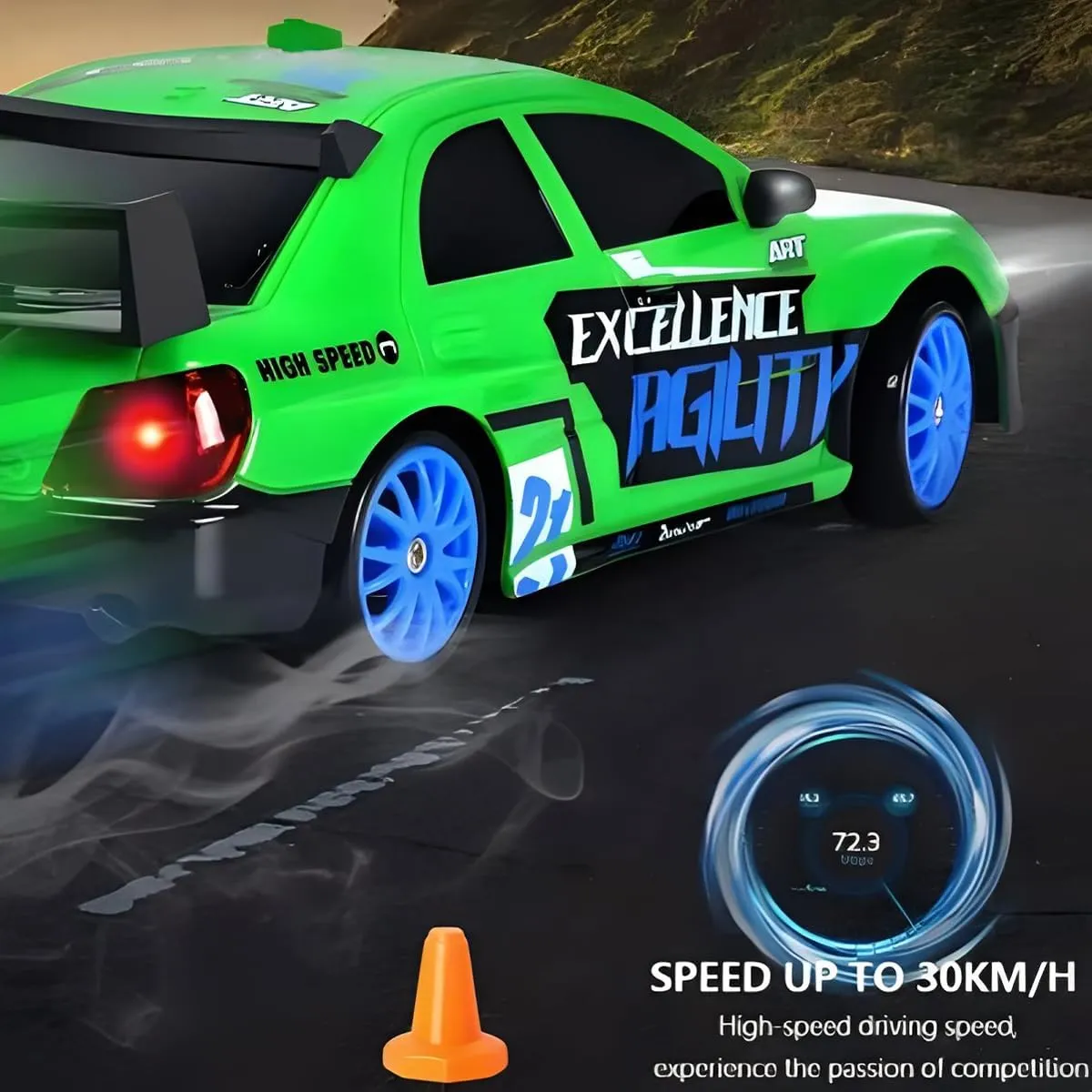 Liberty Imports RC Drift Car 1/24 2.4GHz 4WD Remote Control Sport Racing On-Road Vehicle with LED Light, Batteries and Drift Tires (Style 3)