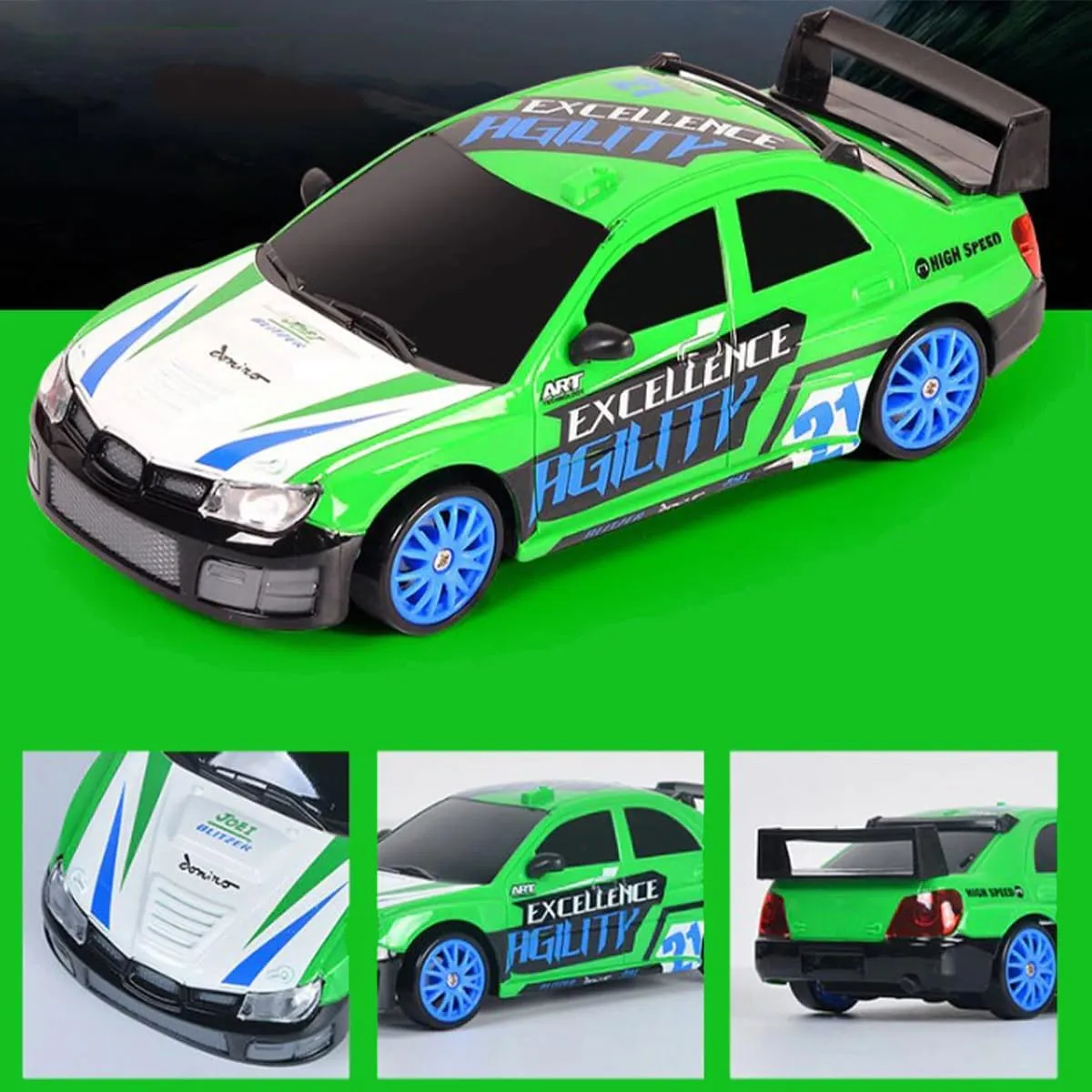 Liberty Imports RC Drift Car 1/24 2.4GHz 4WD Remote Control Sport Racing On-Road Vehicle with LED Light, Batteries and Drift Tires (Style 3)