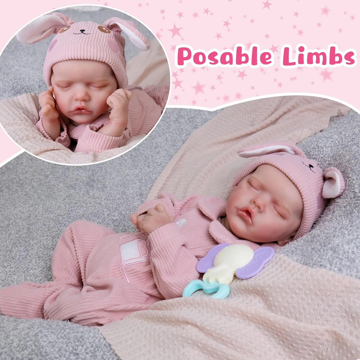 Lifelike Reborn Baby Dolls Girl - 20-Inch Realistic Baby Doll Full Body Vinyl Sleeping Baby Dolls That Look Real with Toy Accessories Gift Set for Kids Age 3 , Cute Girls
