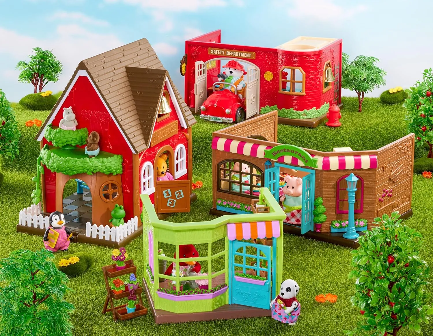 Li’l Woodzeez – Pass-The-Pasta Restaurant – Dollhouse Playset with Furnitures & Accessories – Pretend Play Toy for Kids Age 3 