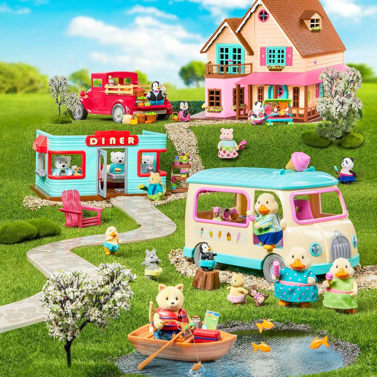 Li’l Woodzeez – Toy Patio – Doll Furniture – Playhouse Accessories – Playset for Kids – 3 Years   – Outdoor Patio Set