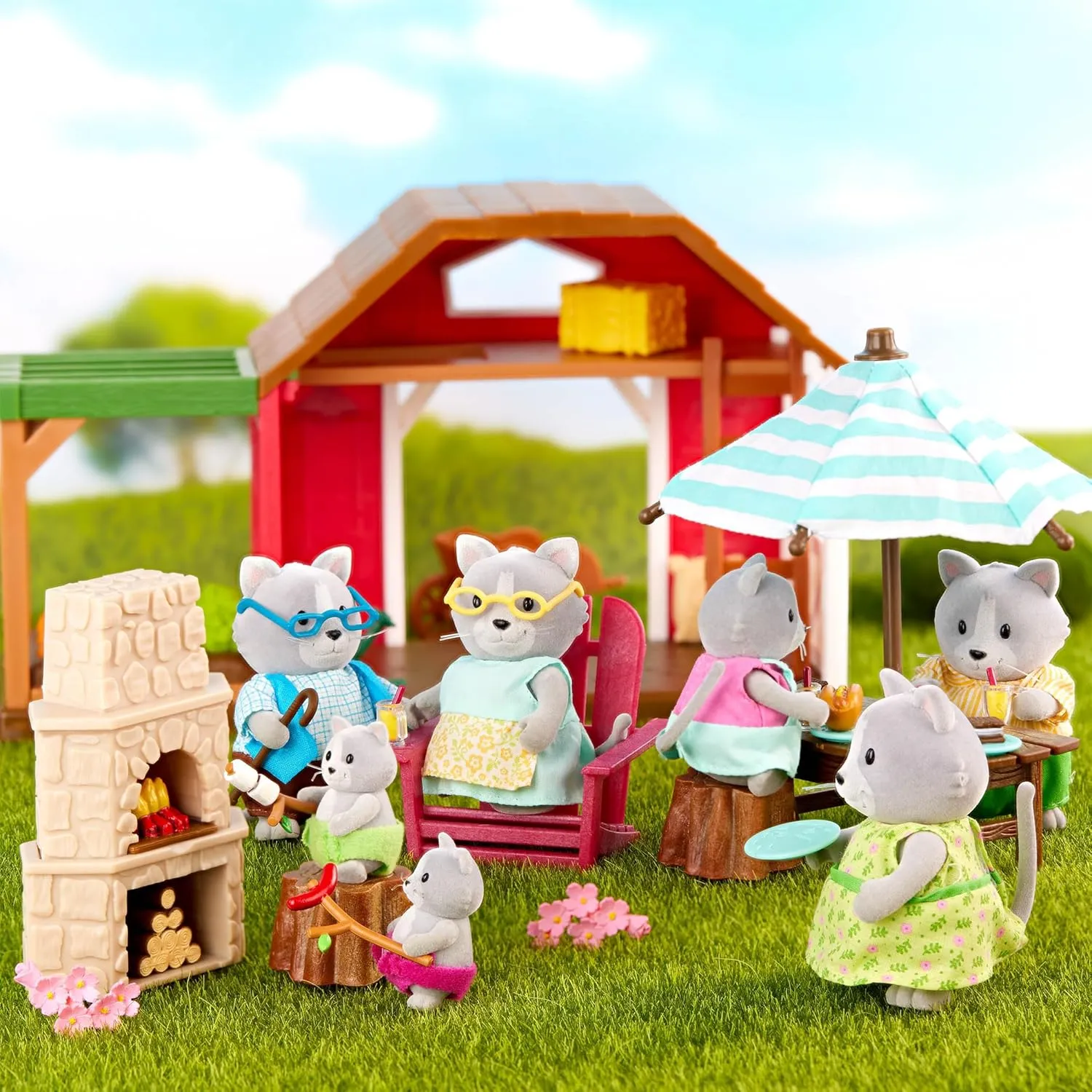 Li’l Woodzeez – Toy Patio – Doll Furniture – Playhouse Accessories – Playset for Kids – 3 Years   – Outdoor Patio Set