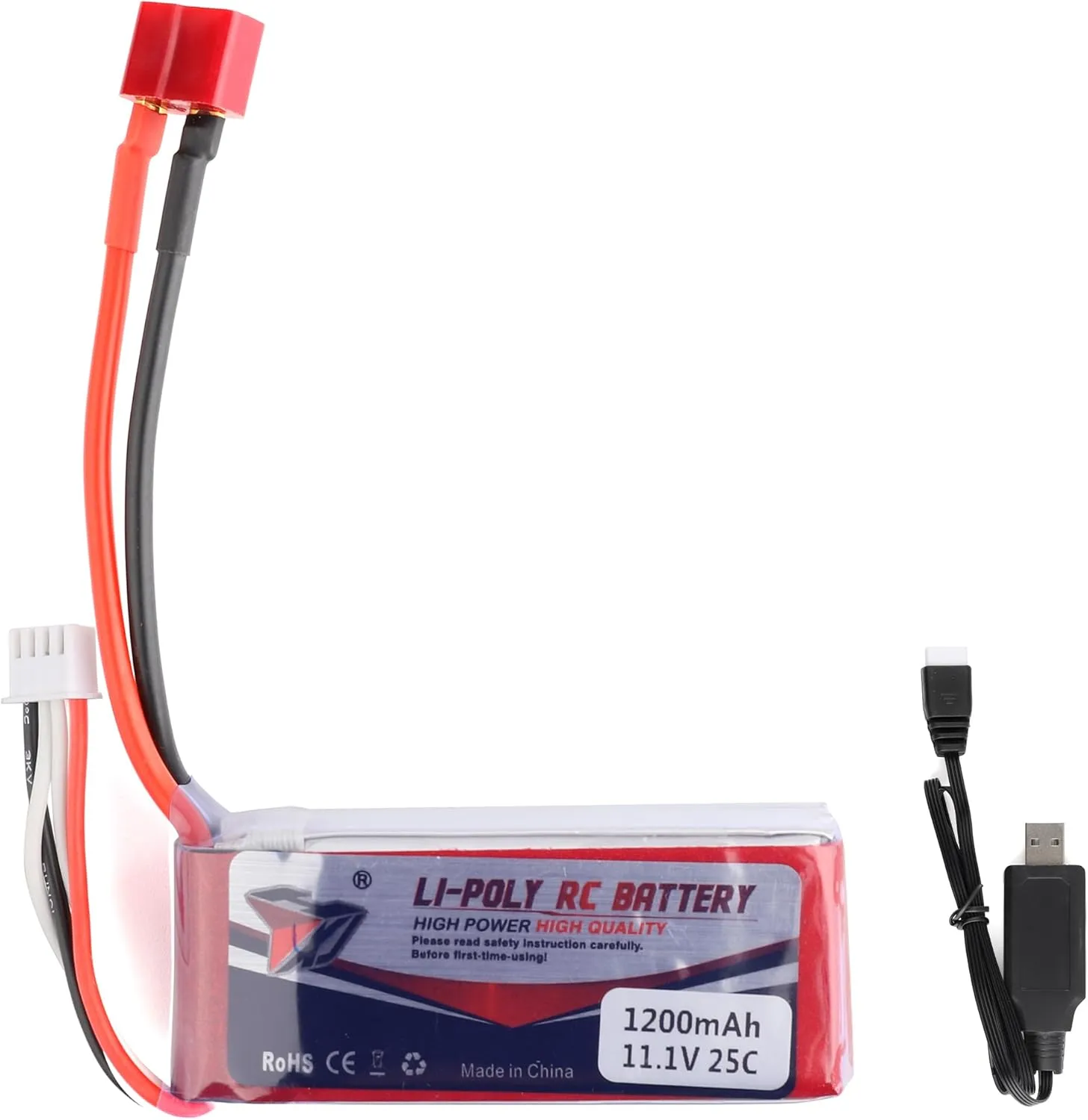 Lipo Battery 11.1V 30C 1200mAh Soft Case Battery with D-eans T Connector for RC Car Boat Truck Helicopter Airplane Racing Models