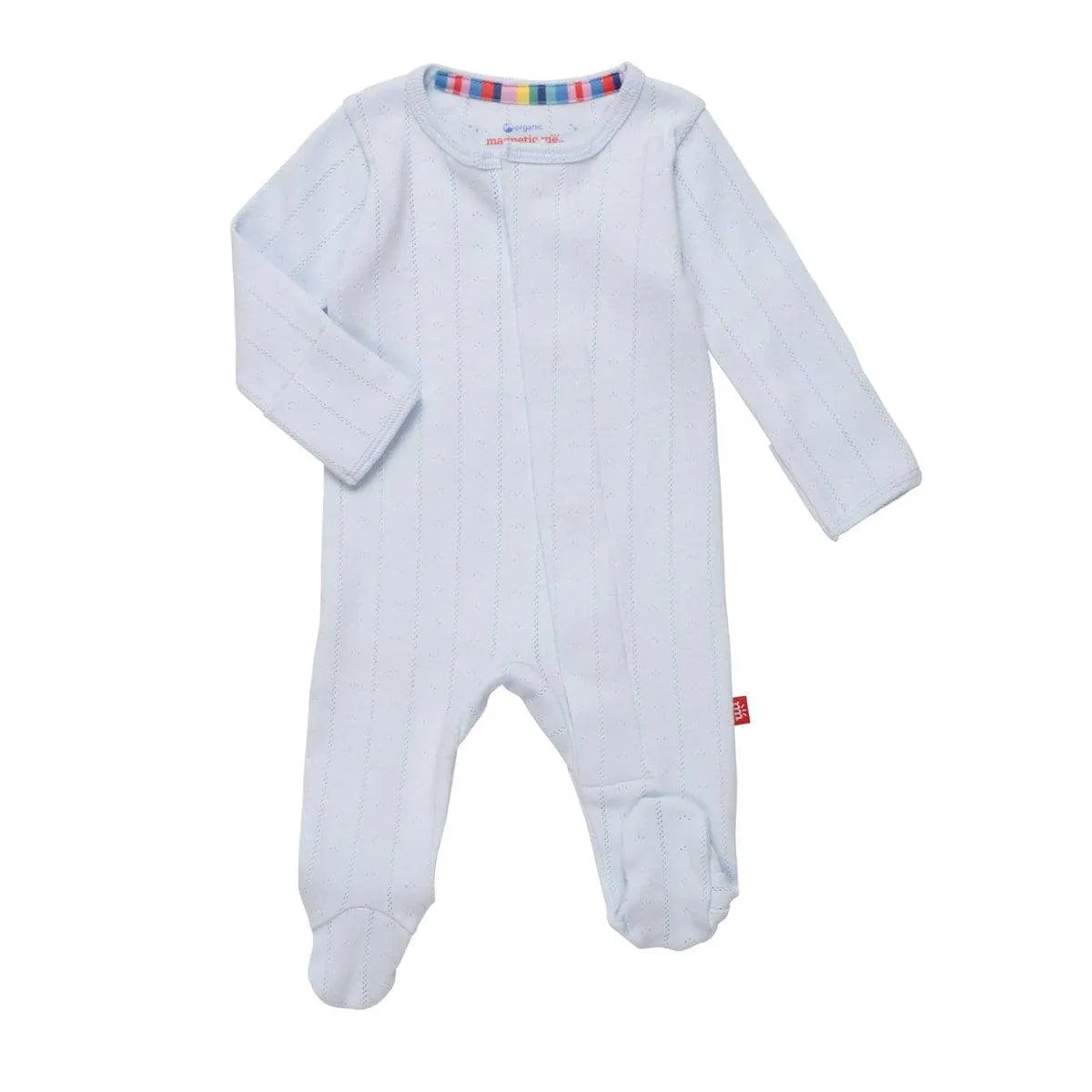 Love Lines Pointelle Footie // Blue
