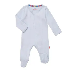Love Lines Pointelle Footie // Blue