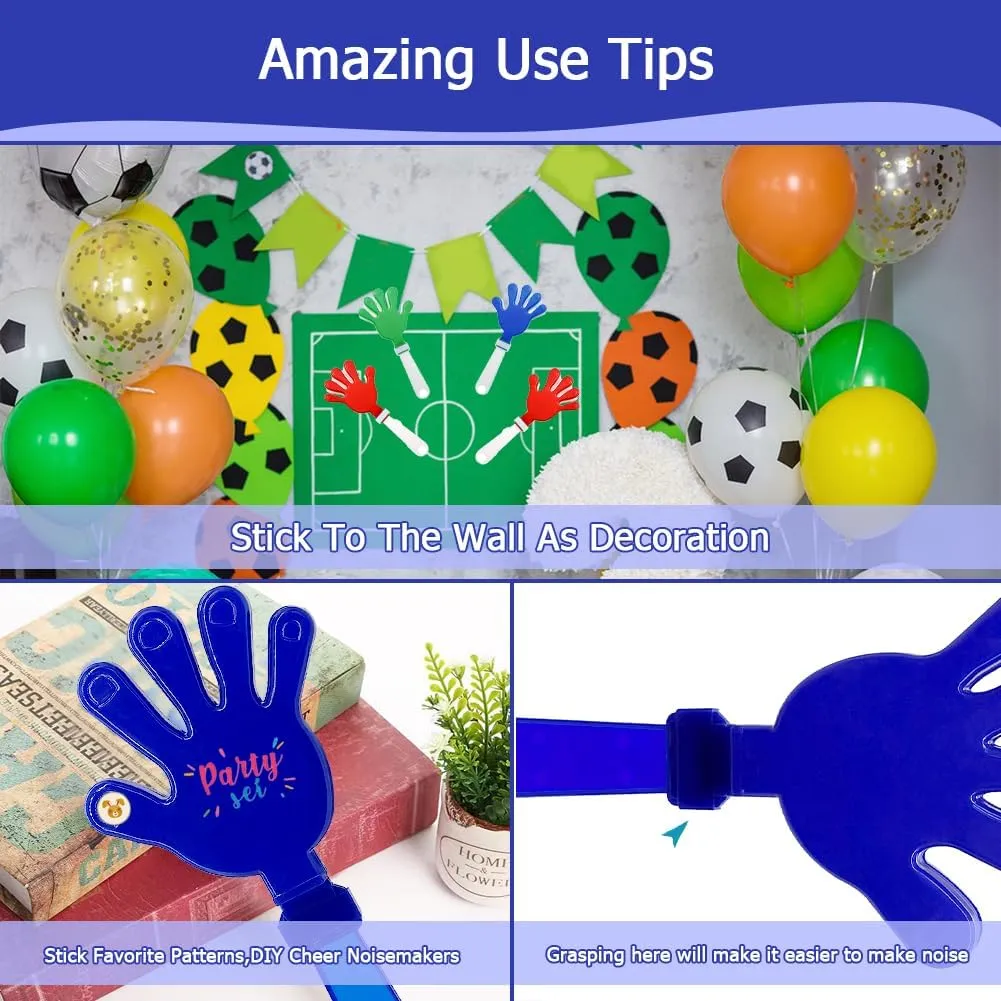 Lovecheer 8 Pack Gaint Hand Clappers Noisemakers 11" Plastic Hands Clapper Noise Makers for Adults Team Spirits Sporting Events Dance Cheerleading