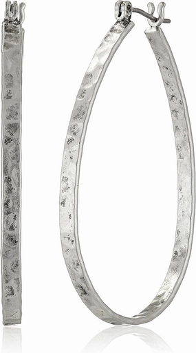 Lucky Brand Womens Textured Medium Oblong Hoops
